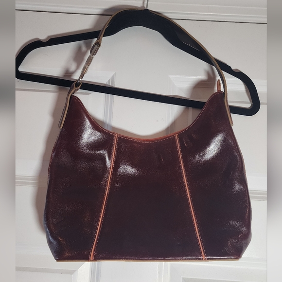 Anne Klein Burgundy Wine Leather Shoulder Bag Like New - Picture 1 of 5